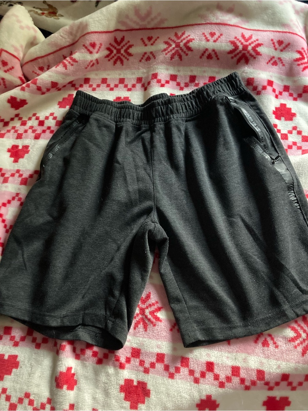 Members Mark Black Athletic Drawstring Shorts with Zip Pockets
